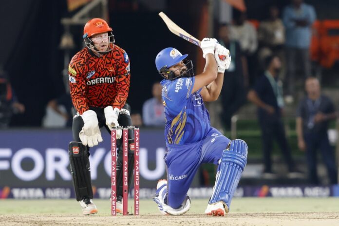 Mumbai Indians players celebrate win over Sunrisers Hyderabad in IPL 2025