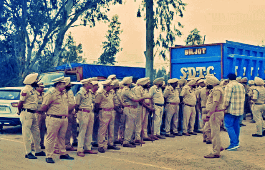 Punjab Police Deployment at Shambhu Police Station during Farmers Protest