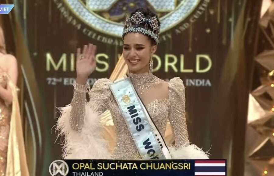 Thailand’s Opal Suchata crowned Miss World 2025 during Hyderabad finale