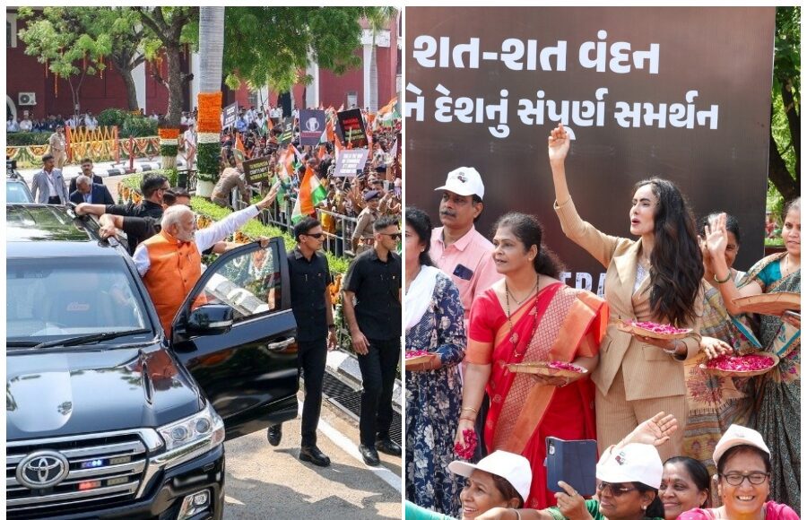 PM Modi meets Colonel Sophia’s family at Vadodara roadshow