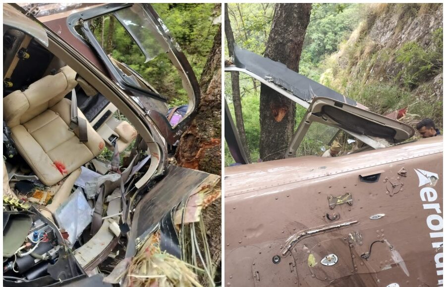 Helicopter crash near Gangotri Dham in Uttarkashi