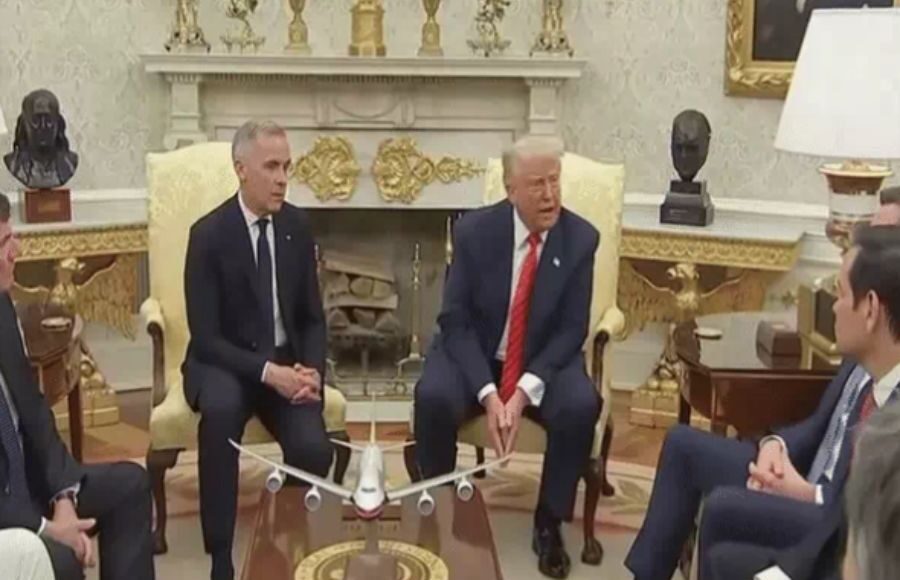 Trump and Canadian PM Carney at White House meeting on trade and diplomacy