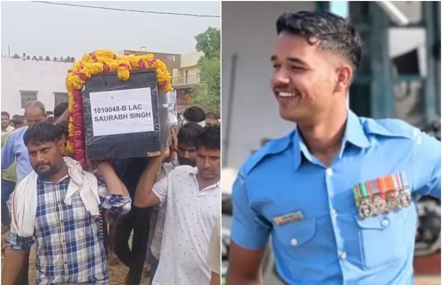 Indian Air Force soldier Saurabh Singh funeral with military honours
