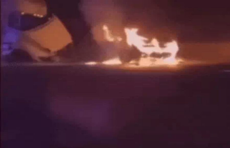 Burning car after truck collision in California kills two Indian youths