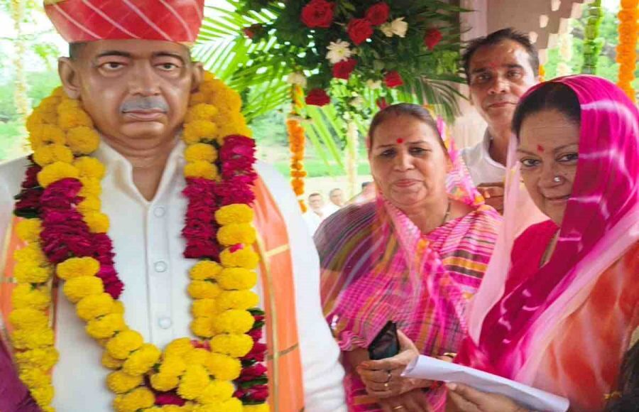 Vasundhara Raje pays tribute at Sanwarlal Jat statue inauguration in Ajmer